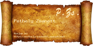 Pethely Zsanett névjegykártya